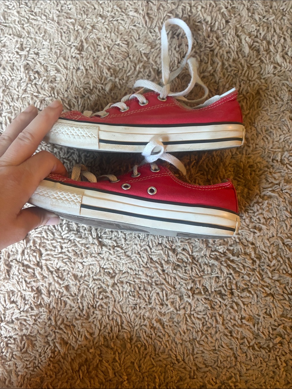 Converse Kids Red Low-Top Canvas Sneakers - Picture 3 of 6